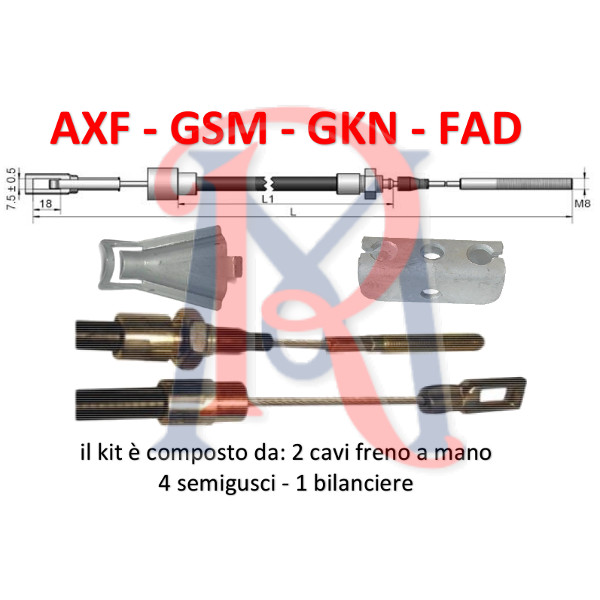 AXF/GSM KIT CAVI FRENO A MANO mm. 750