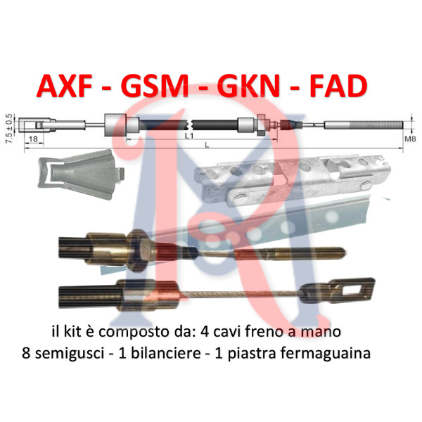 AXF/GSM KIT CAVI FRENO A MANO TANDEM mm. 900/1300