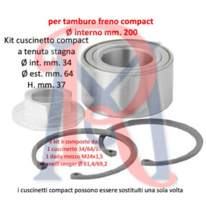 Kit cuscinetto compact mm. 34x64x37