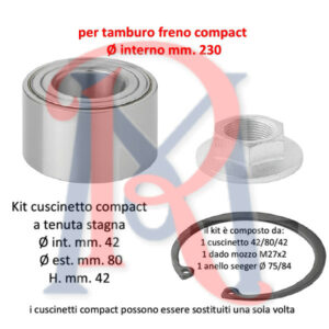 Kit cuscinetto compact mm. 42x80x42